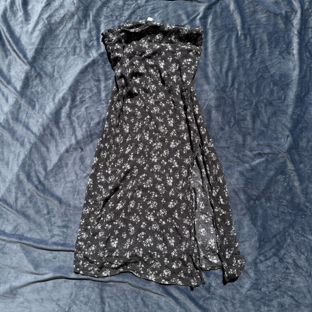 Blue Jasmine Black Floral Smocked Midi Skirt Size S-M